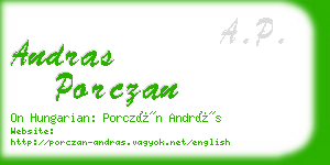 andras porczan business card